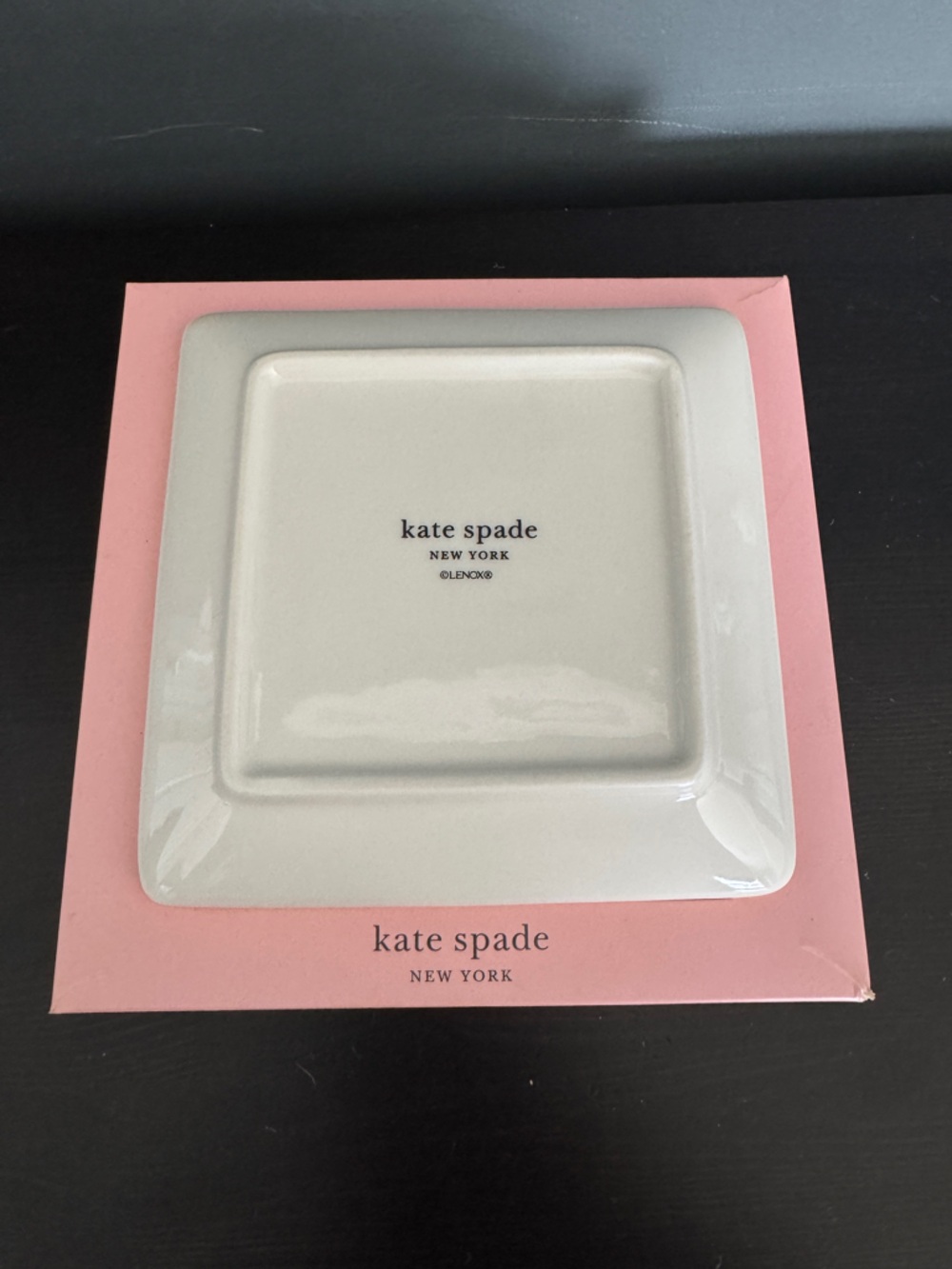 Kate Spade Lenox Christmas Jewelry Trinket Tray Dish Red w/ Dots 5-3/4” - Picture 4 of 5